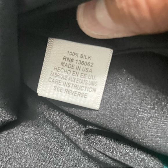 LAVENDER BROWN Solid Teal 100% Silk Zipper Print Dress size Small - Picture 9 of 13